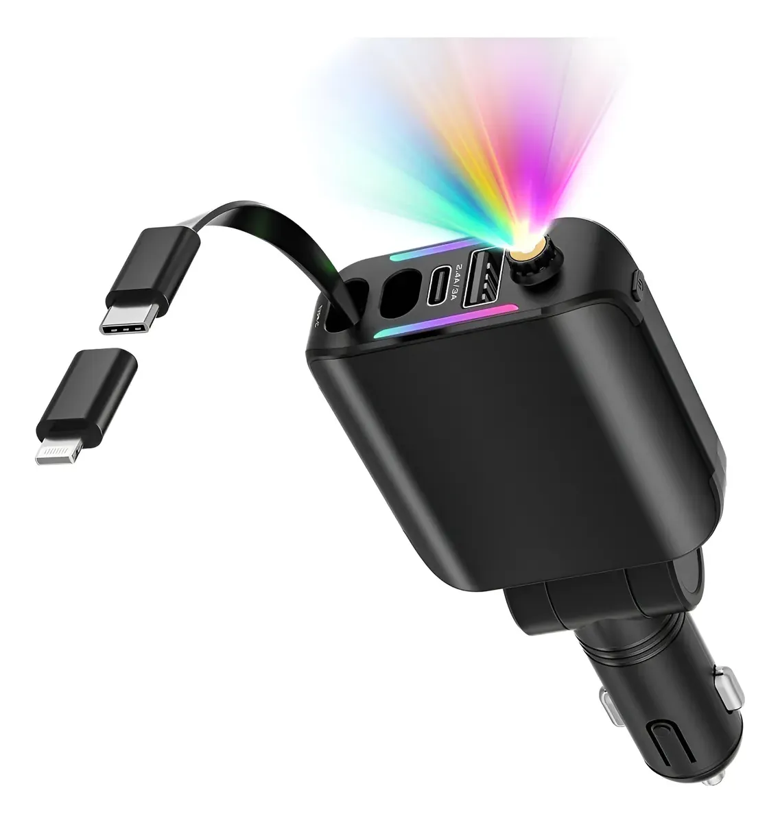 Cargador para carro 4 en 1 con laser